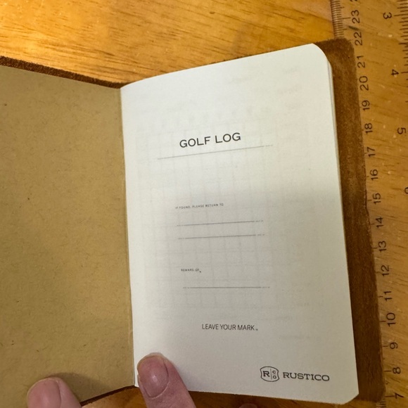 Rustico Golf Log Scorecard Holder Set Leather Brown w/Kaweco Pencil greens tool - Picture 5 of 7